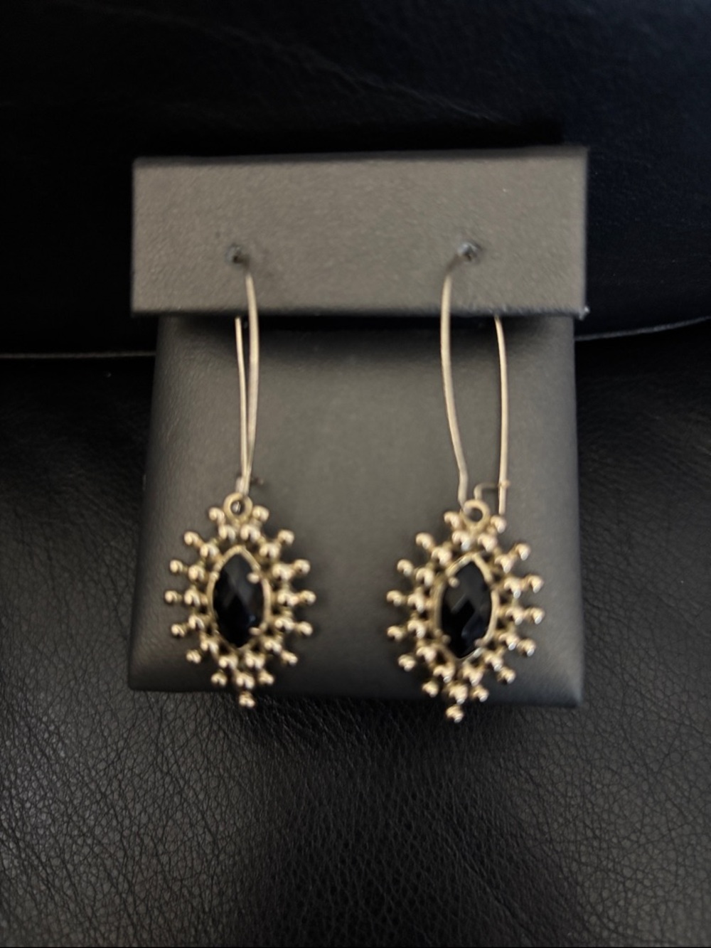Kendra Scott Faceted Onyx Starburst Gold-Plated Brass Drop Earrings